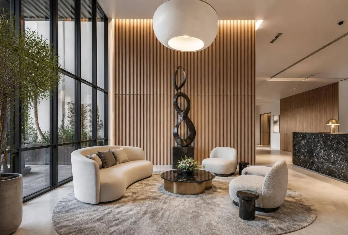 Riverbend Tower Lobby — Lobby interior construction in Collin County